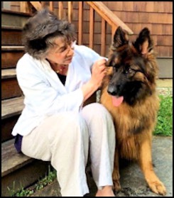 Linda Clayton with dog